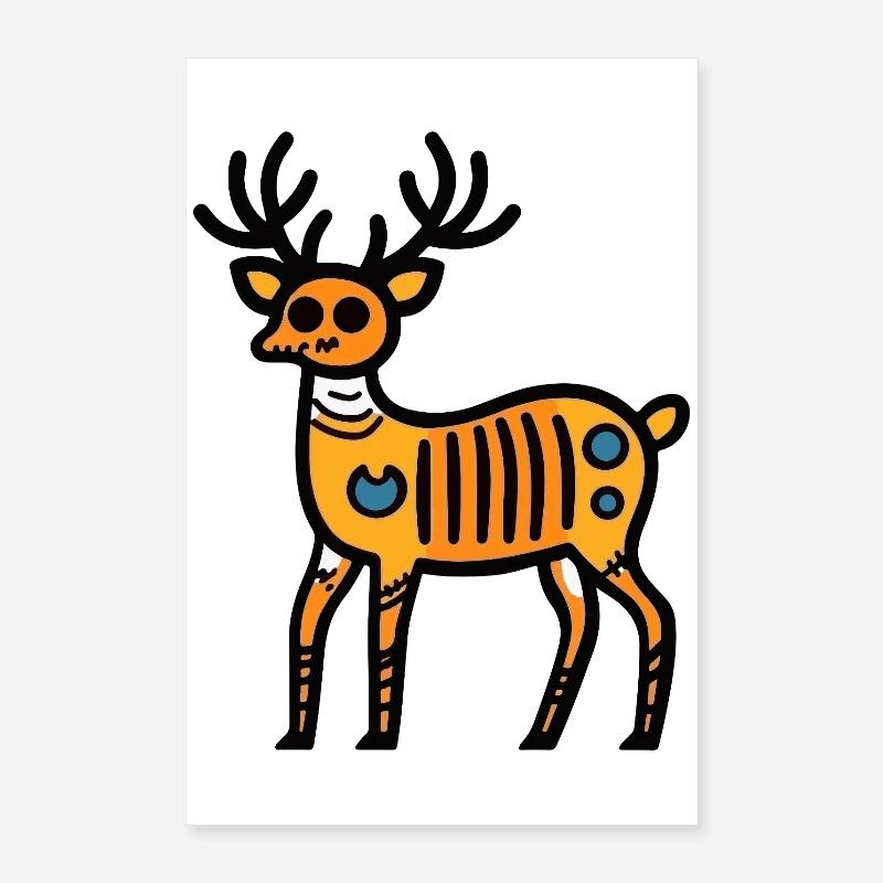 Deer Halloween Zombie Poster 16" x 24" (40x60 cm)