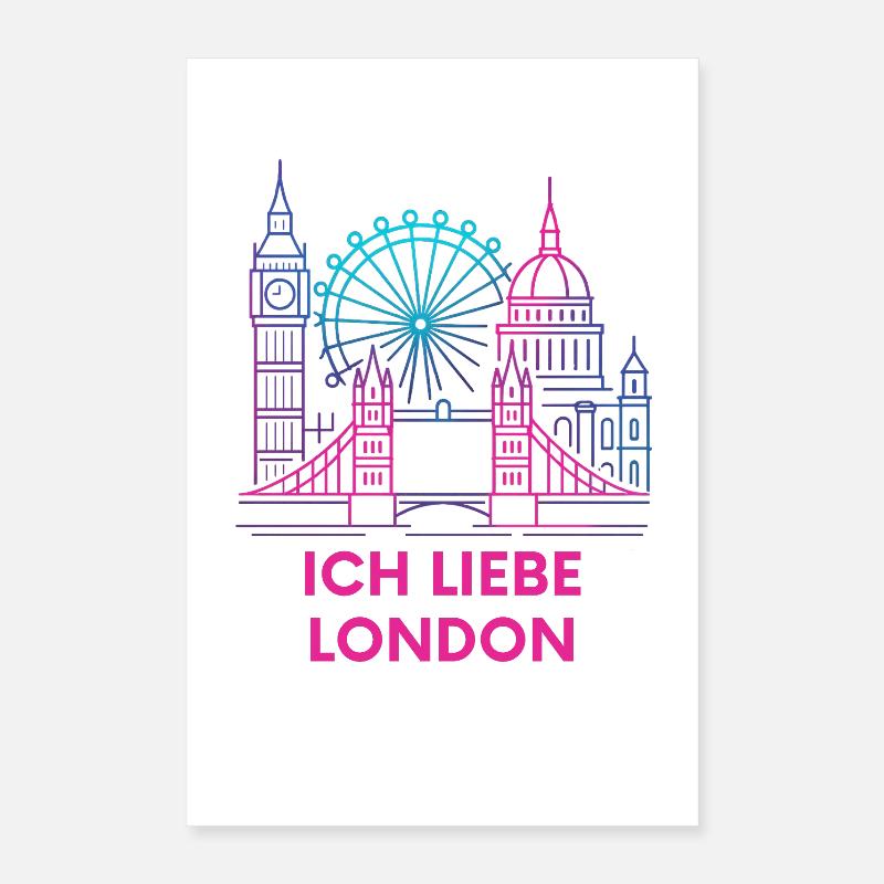 Déclaration d’amour de Londres néon Poster 40 x 60 cm