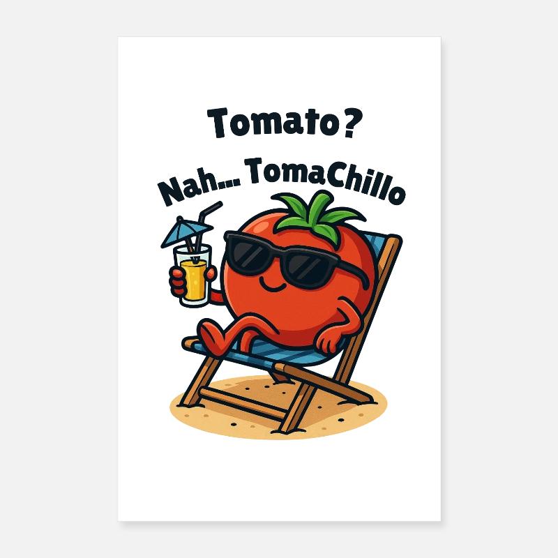 Tomates se refroidissant sur la plage Illustrations Poster 40 x 60 cm