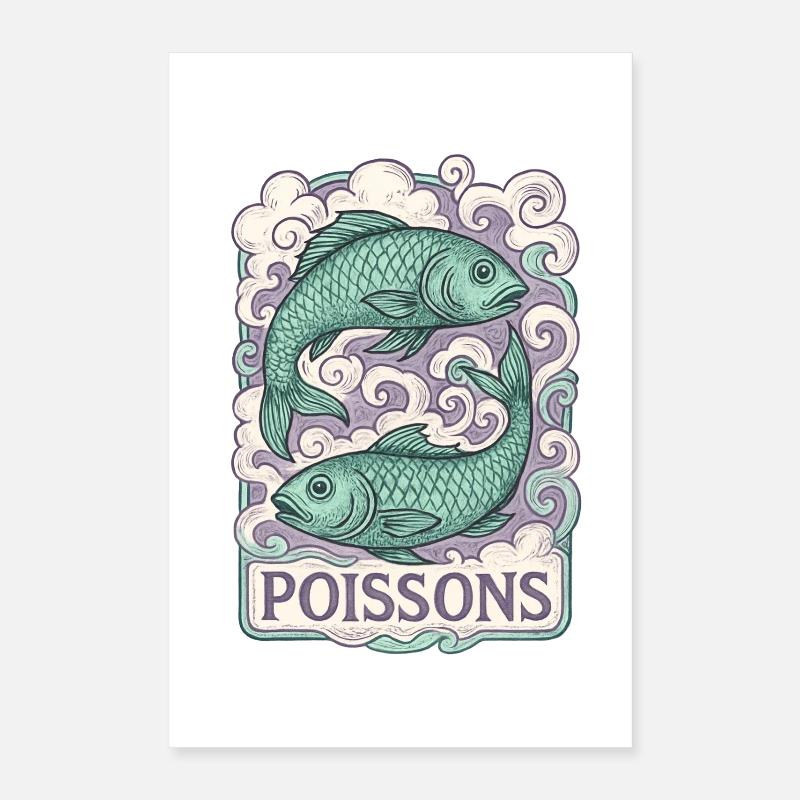 Fische Sternzeichen - Astrologie Poster 40x60 cm