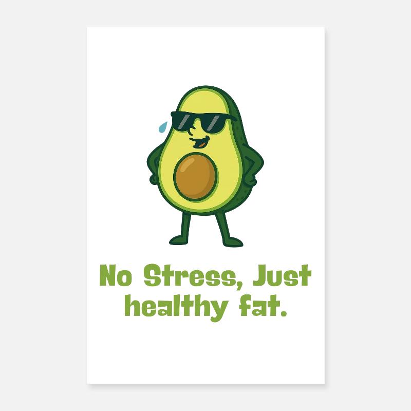 avocat relax graisse saine dessin animé Poster 40 x 60 cm