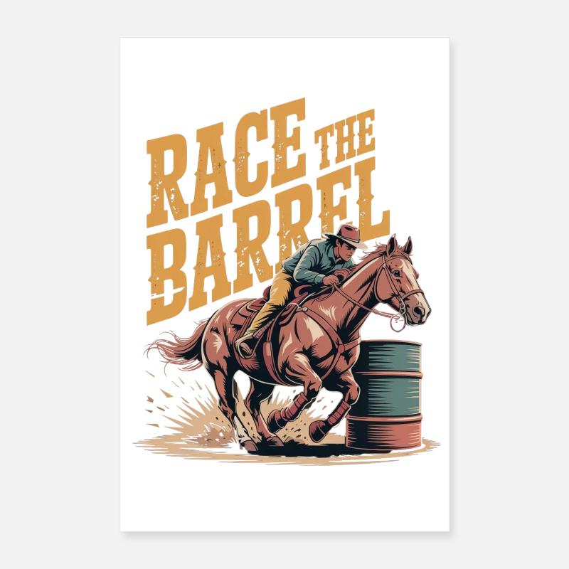 Rodeo Barrel Sprint Poster 40x60 cm