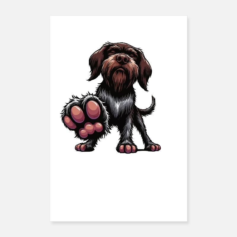 Sprich mit der Pfote Deutsch Drahthaar Drahthaare Poster 40x60 cm