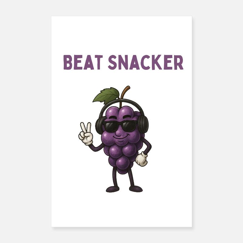Beat Snacker Traube Kopfhörer Poster 40x60 cm