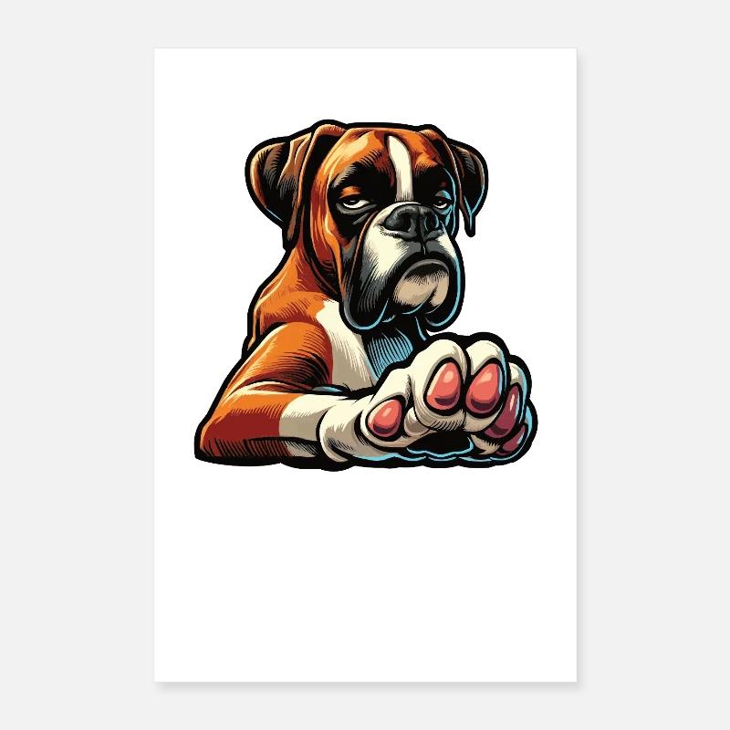 Parle au Paw Boxer Boxerhalter Boxerhund Poster 40 x 60 cm