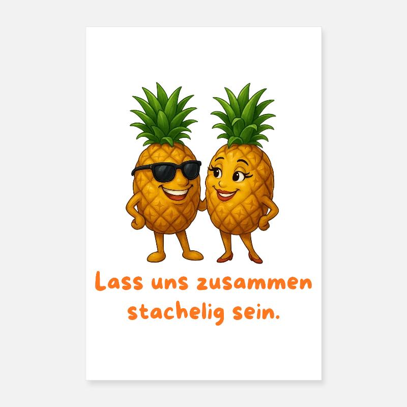 Duo ananas : Épineux ensemble Poster 40 x 60 cm