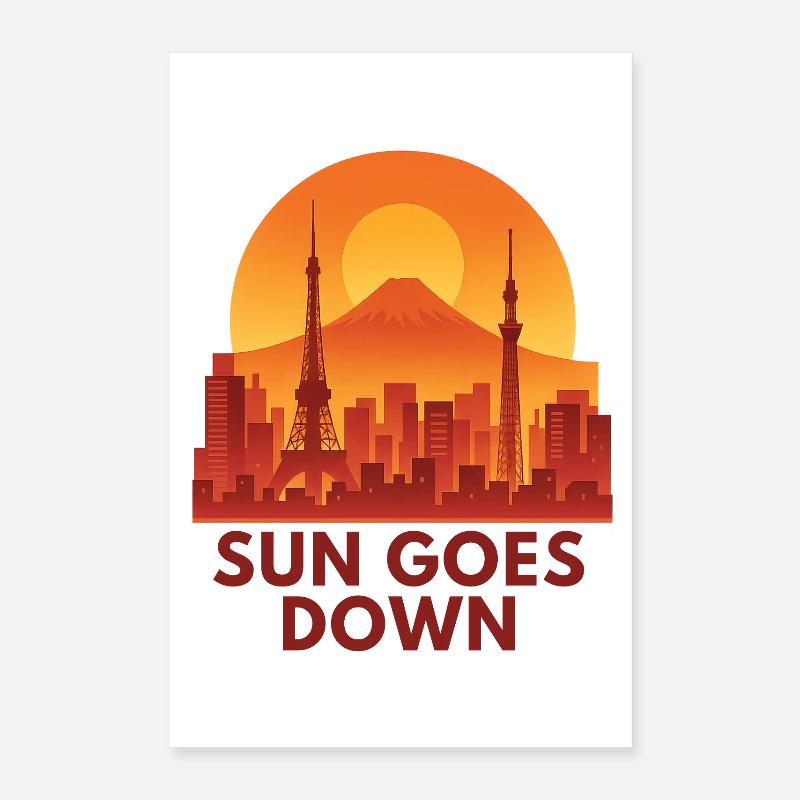 Skyline du coucher de soleil Poster 40 x 60 cm