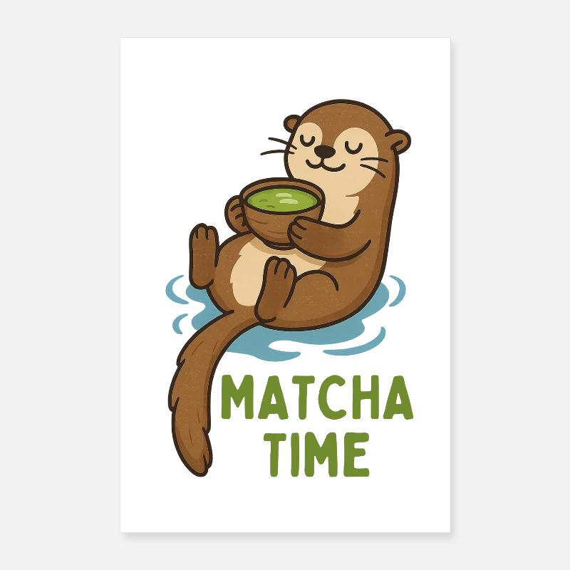 Matcha Otter Time Poster 16" x 24" (40x60 cm)