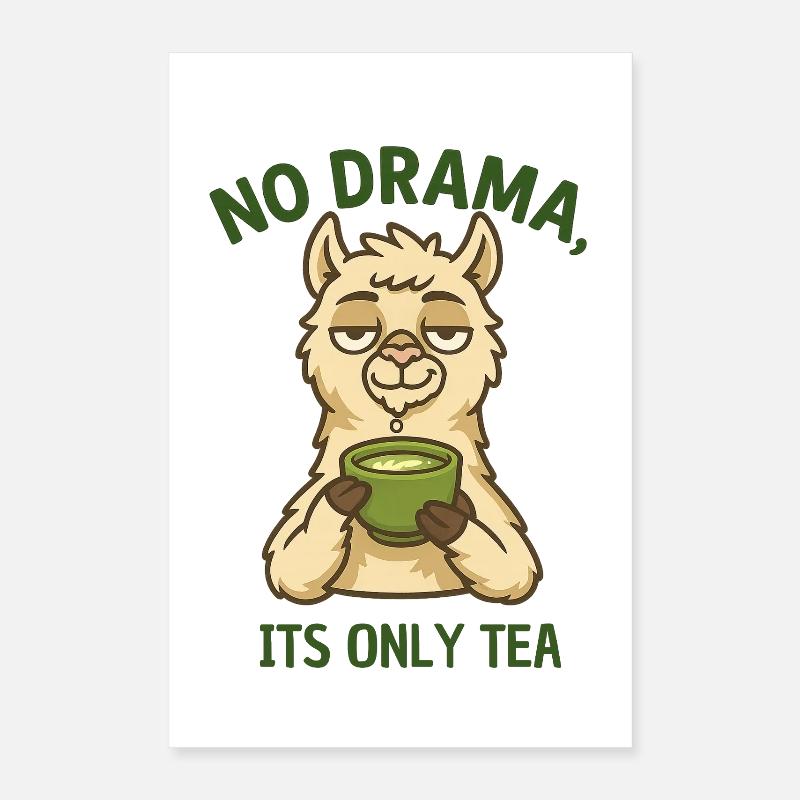 Pas de drame Alpaga Tea Time Poster 40 x 60 cm