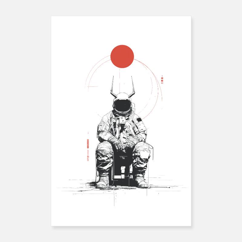 Silhouette en orbite Poster 40 x 60 cm