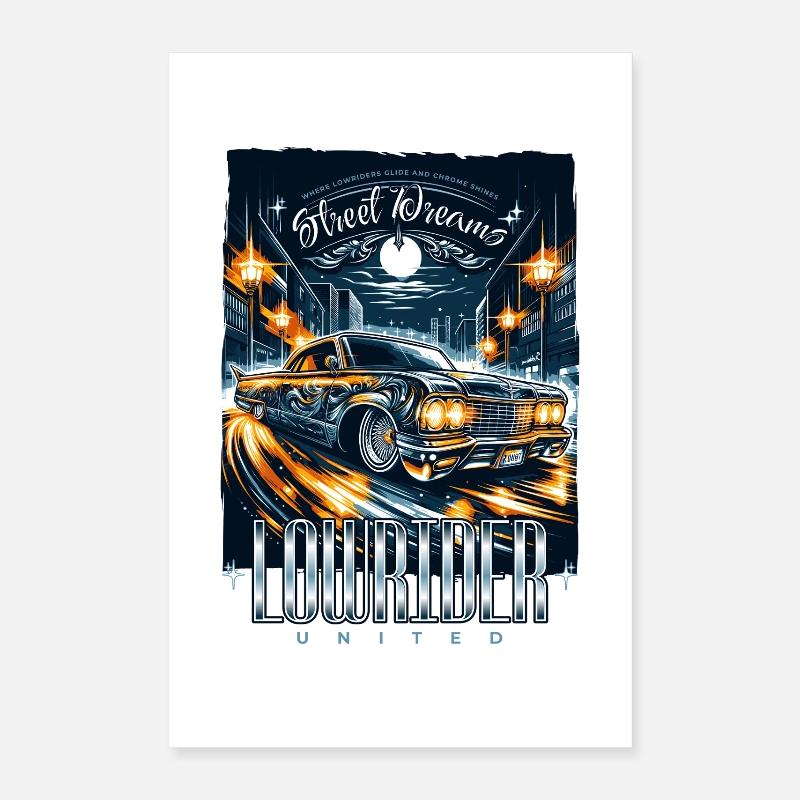 Nuits de lowriders de rêve de rue Poster 40 x 60 cm