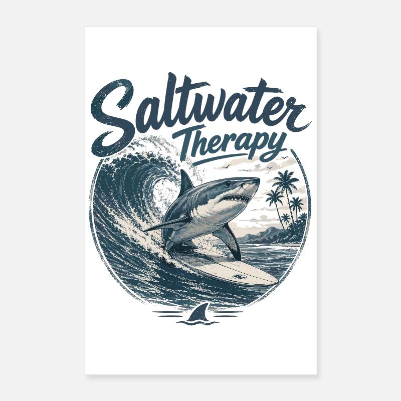 Saltwater Therapy Surfwave Poster 40x60 cm