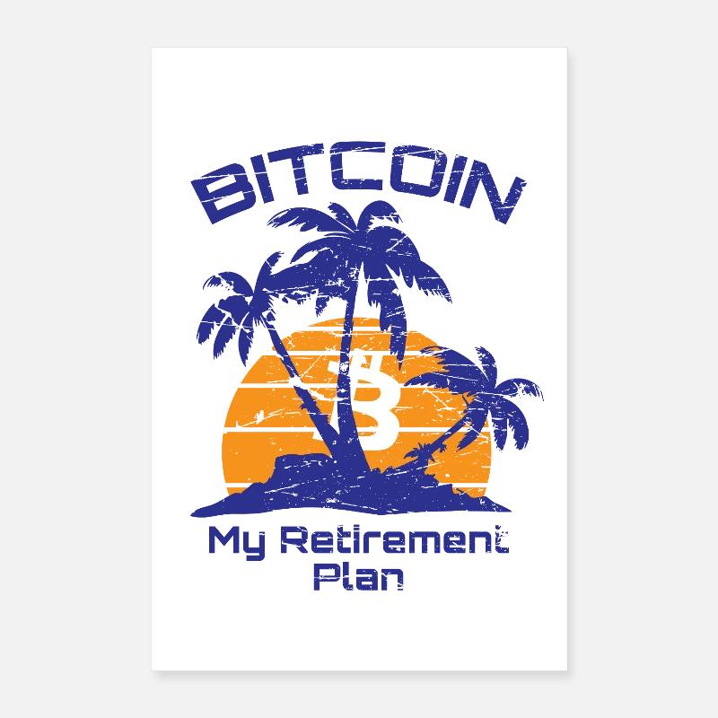 Bitcoin mon plan de retraite B Crypto Poster 40 x 60 cm