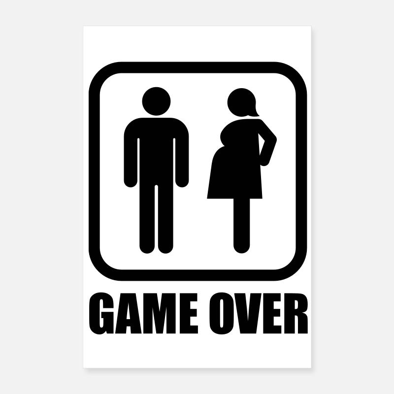 Game over - pregnant Poster 16" x 24" (40x60 cm)
