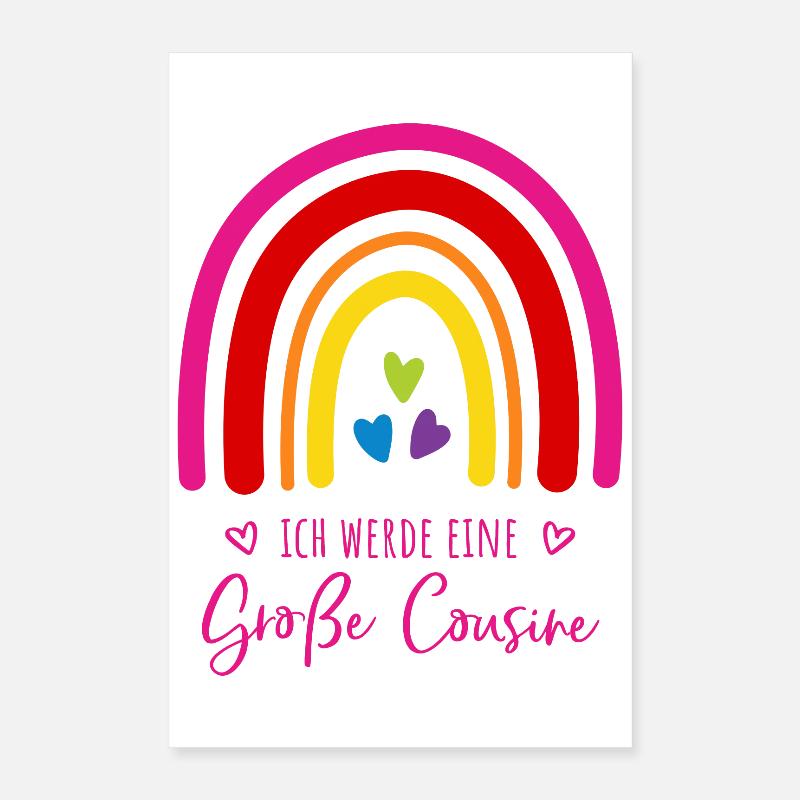 Ich werde eine große Cousine Regenbogen Poster 40x60 cm