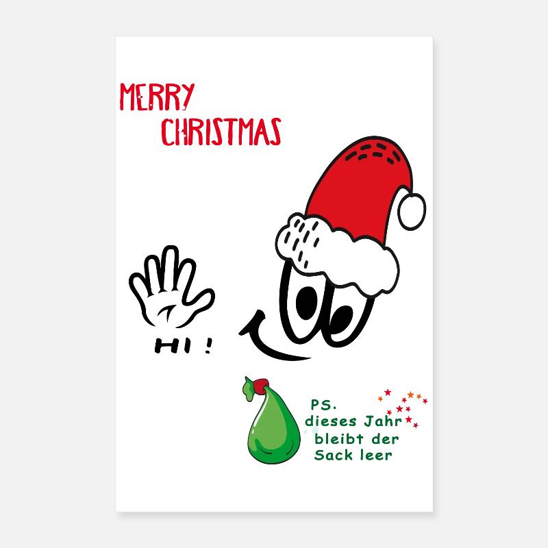 Weihnachtsmann, Merry Christmas, Comic Poster 40x60 cm