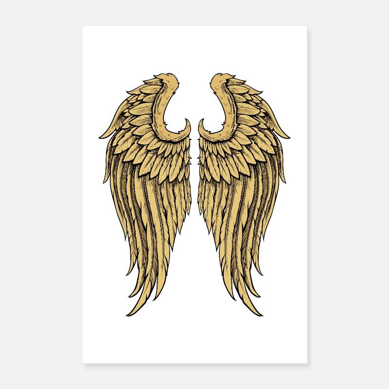 Goldene Engelsflügel Poster 40x60 cm