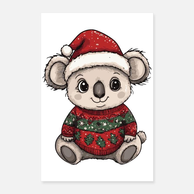 Noël de Noël avec les koalas Poster 40 x 60 cm