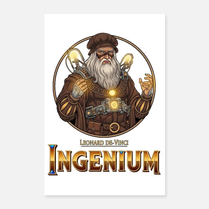 Ingenium Leonardo: Steampunk-Zauberer Poster 40x60 cm