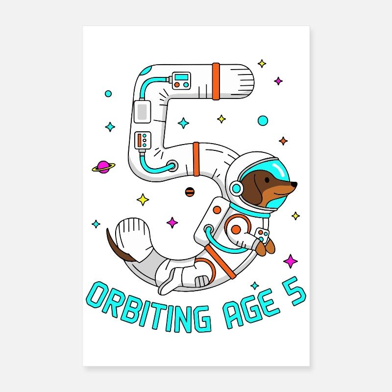 Espace teckel en orbite de l’ère 5 Poster 40 x 60 cm