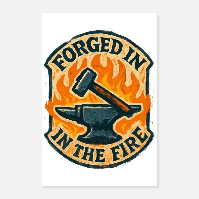 Forgé dans le Feu Résilience et Force Brute Poster 40 x 60 cm