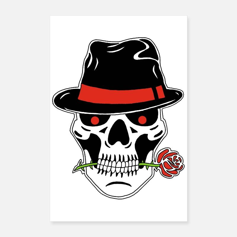 Crâne de gangster Poster 40 x 60 cm