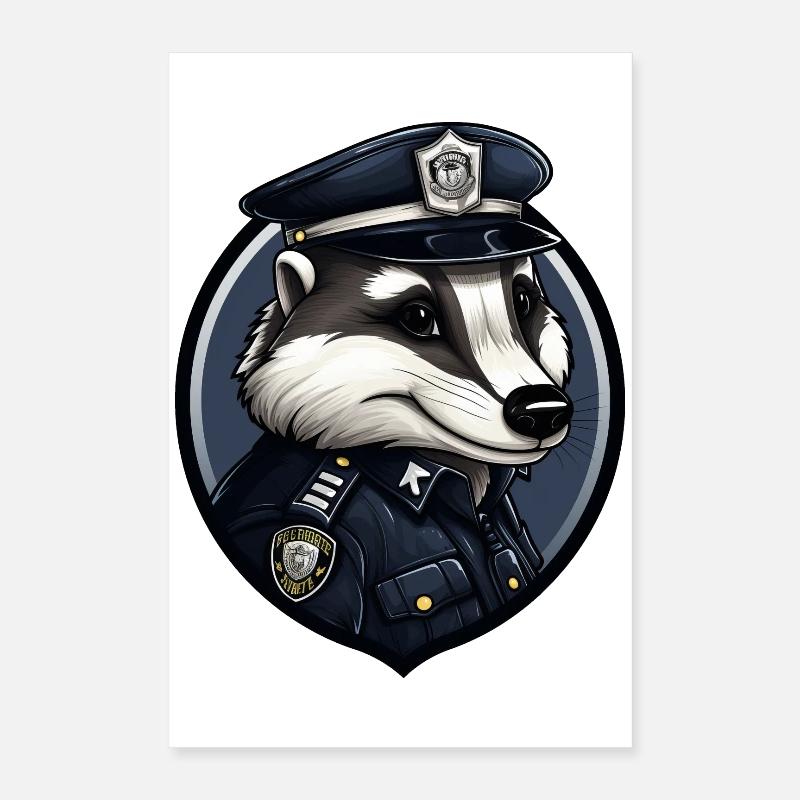 Dachs Polizei Poster 40x60 cm
