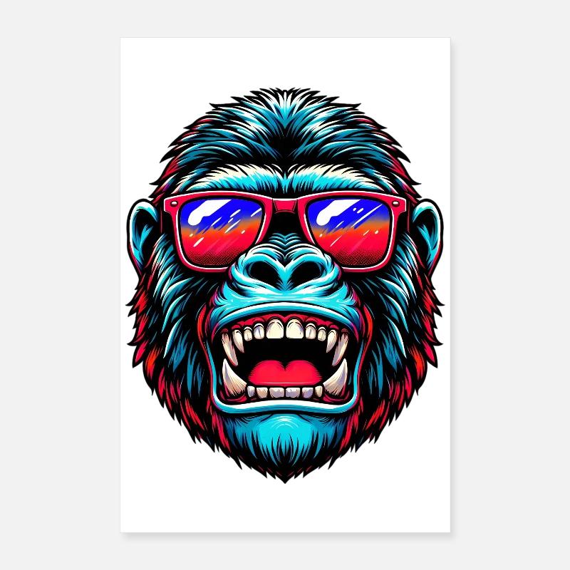 Gorillas mit Sonnenbrille Poster 40x60 cm