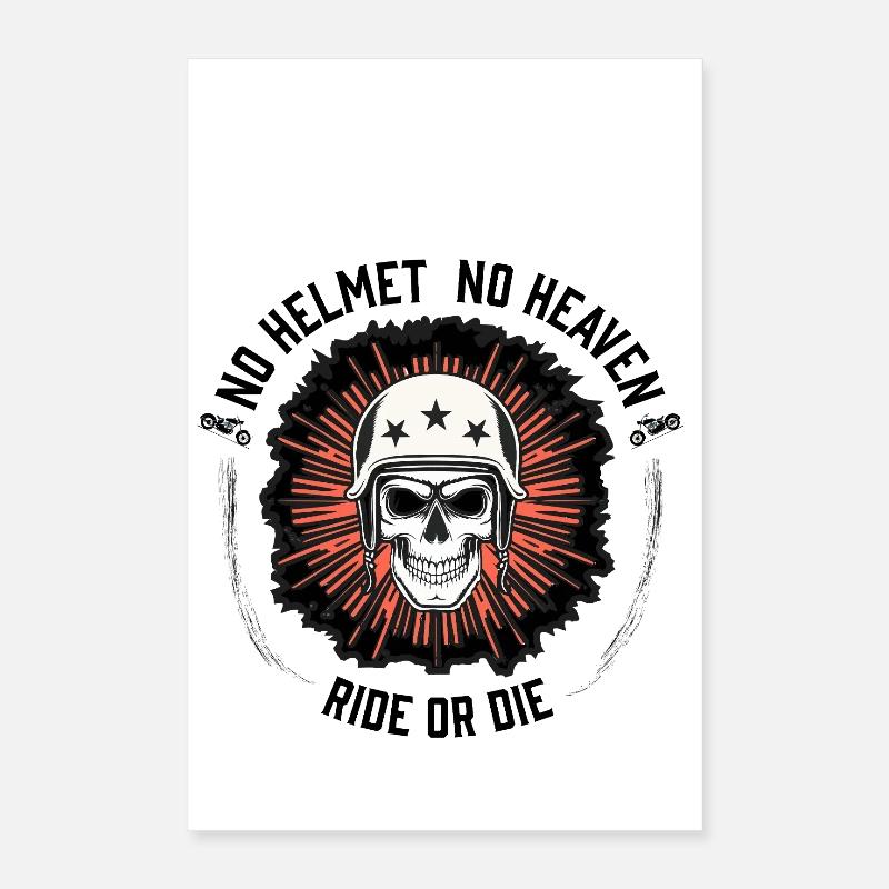 Skull with helmet Poster 16" x 24" (40x60 cm)