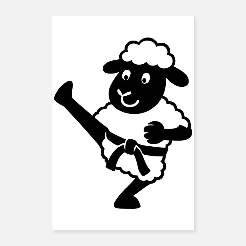 Karaté Mouton Poster 40 x 60 cm
