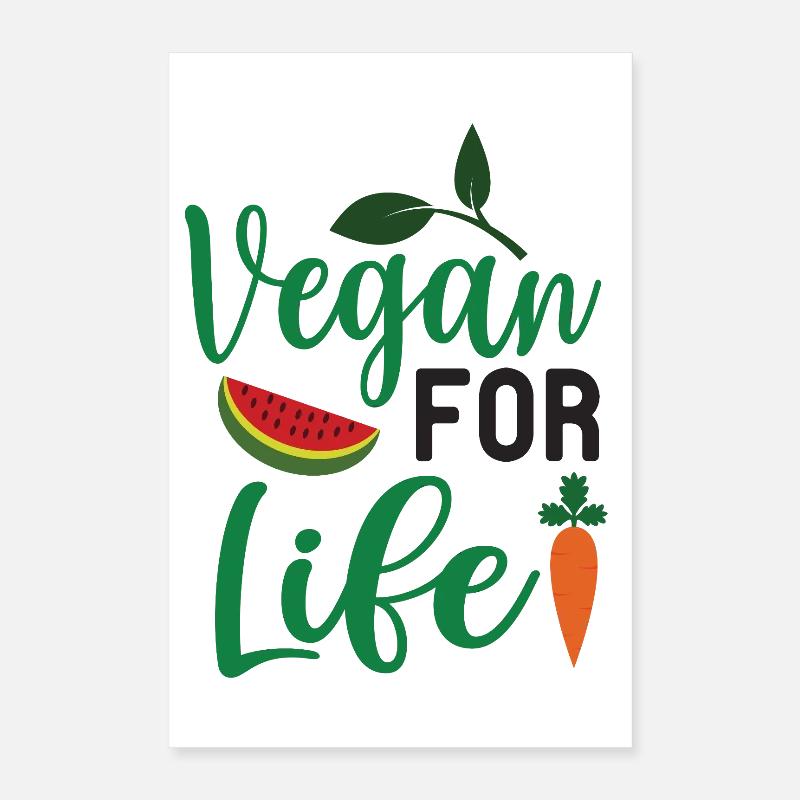 Végétalien pour la vie Poster 40 x 60 cm
