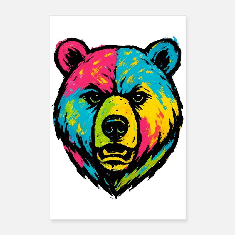 Bär schlecht geleckte Pop-Art Poster 40x60 cm