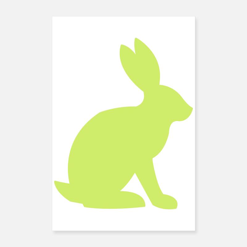 Silhouette de lapin Poster 40 x 60 cm