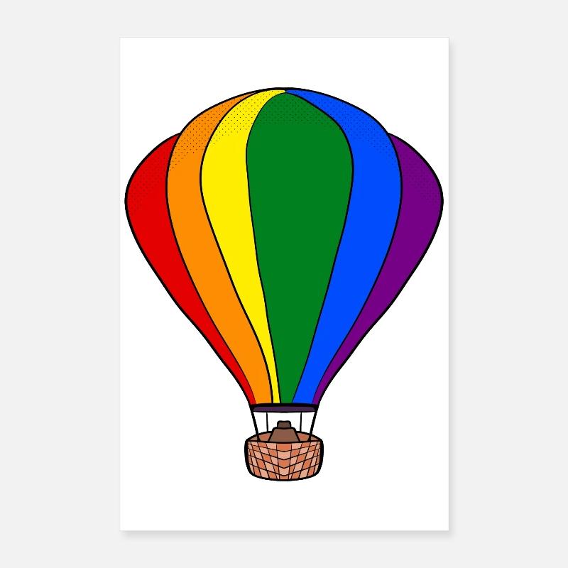 Rainbow Balloon Poster 16" x 24" (40x60 cm)