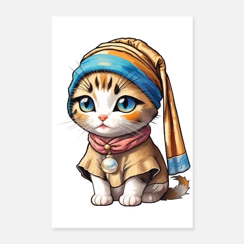 Kitten with pearl Poster 16" x 24" (40x60 cm)