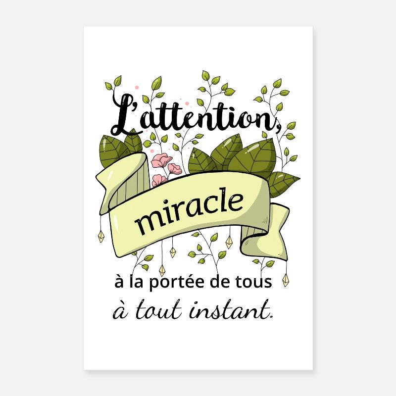 Citation illustrée : l'attention Poster 40 x 60 cm