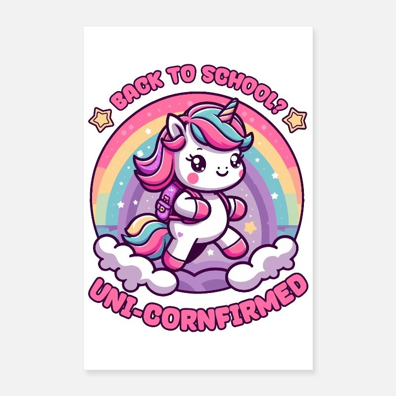 Zurück zur Schule? Uni-cornfirmed! Poster 40x60 cm