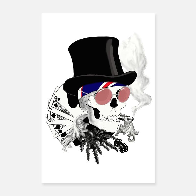 Skull mit rosa Sonnenbrille Poster 40x60 cm