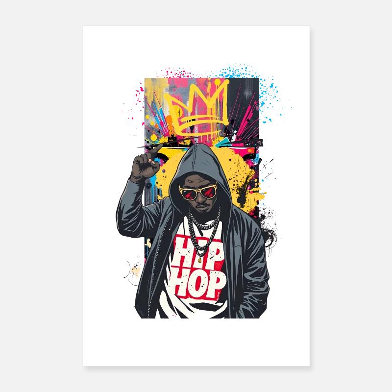 Urbaner Rapper mit bunten Graffitis Poster 40x60 cm