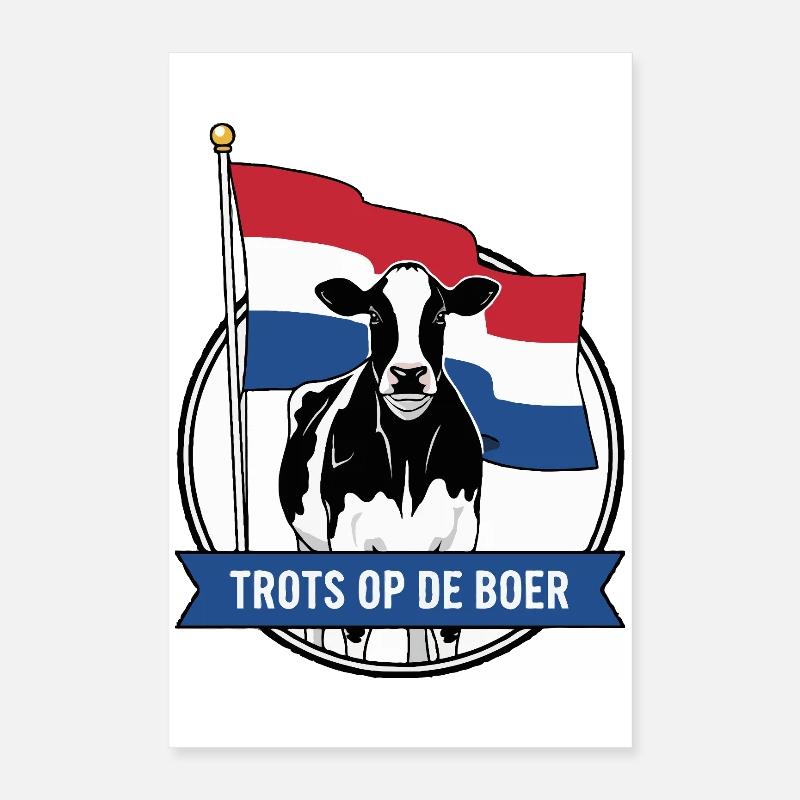 Fier de la vache fermière Poster 40 x 60 cm