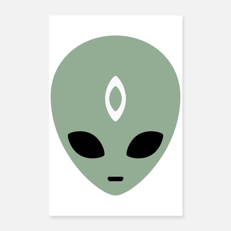 Alien Head Third Eye (three colours) Poster 16" x 24" (40x60 cm)