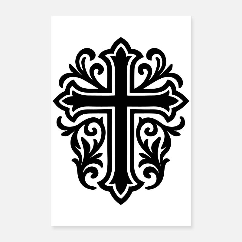 Symbole de croix chrétien Poster 40 x 60 cm