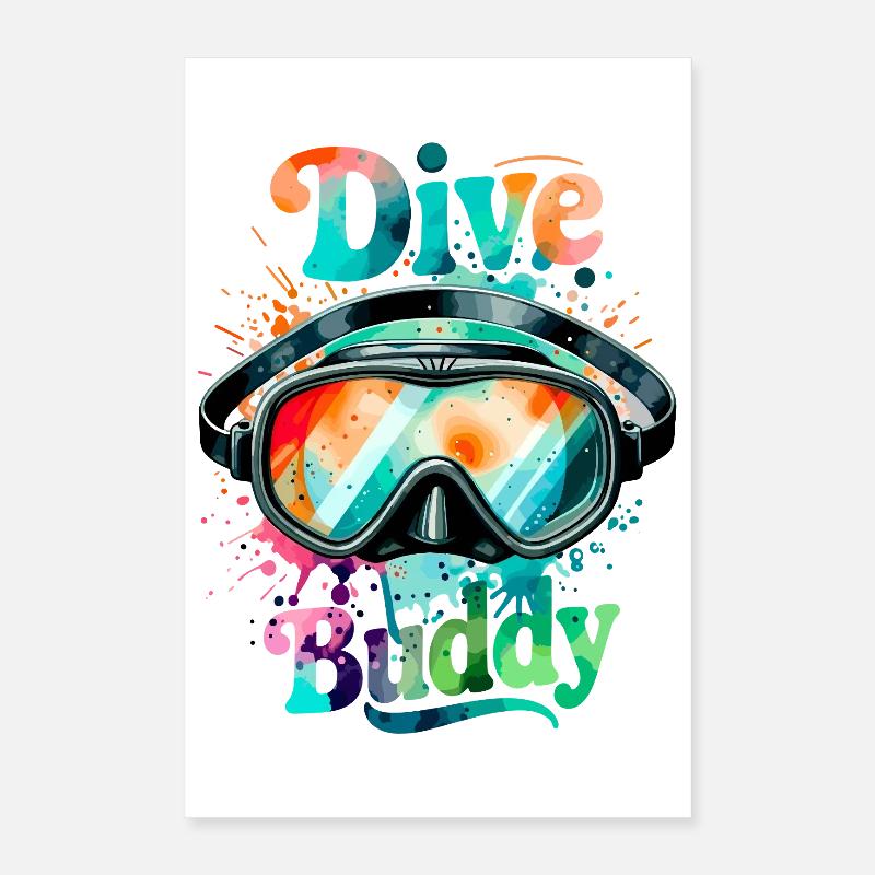 Dive Buddy Diving Goggles Poster 16" x 24" (40x60 cm)