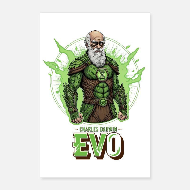 Evo Darwin Grüner Held Poster 40x60 cm