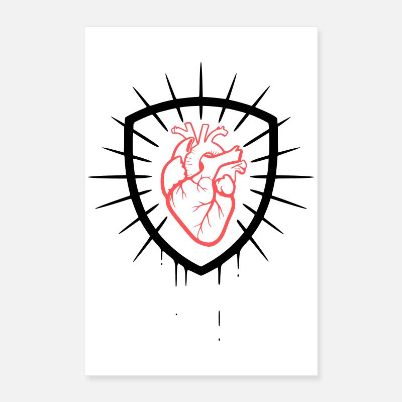 Blason du cœur coloré Poster 40 x 60 cm