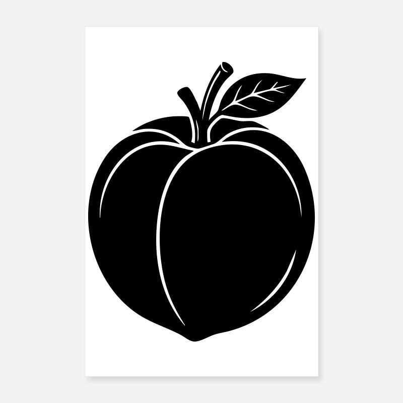 Pfirsichfrucht-Silhouette Poster 40x60 cm