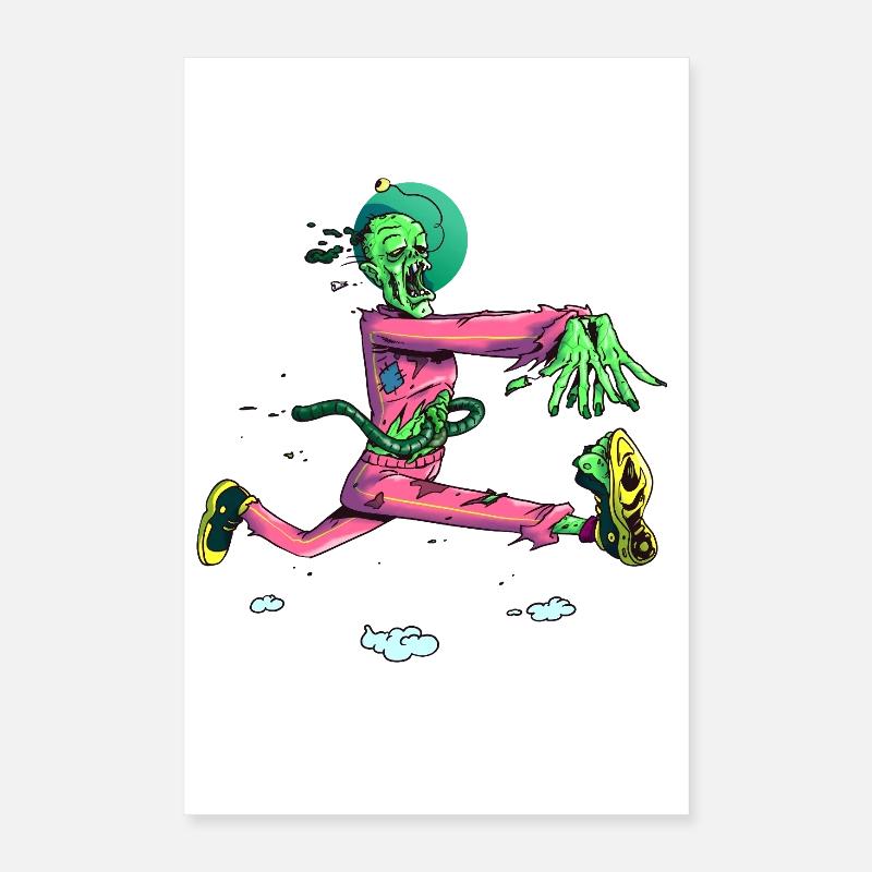 Zombie Runner néon pop Poster 40 x 60 cm