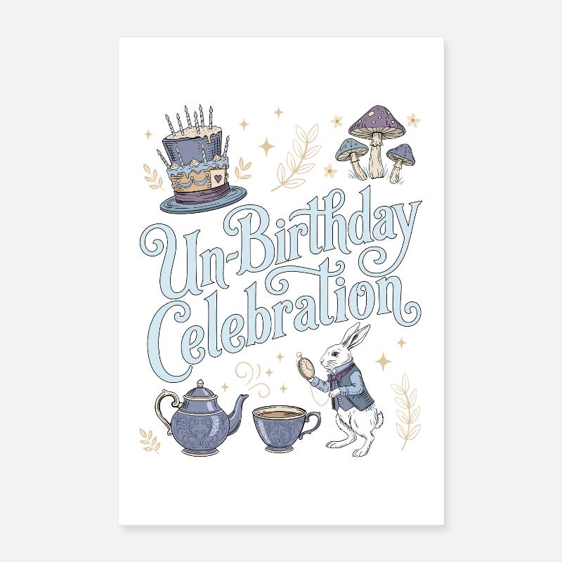 « Unbirthday » Teeparty Wunderland Geburtstag Poster 40 x 60 cm