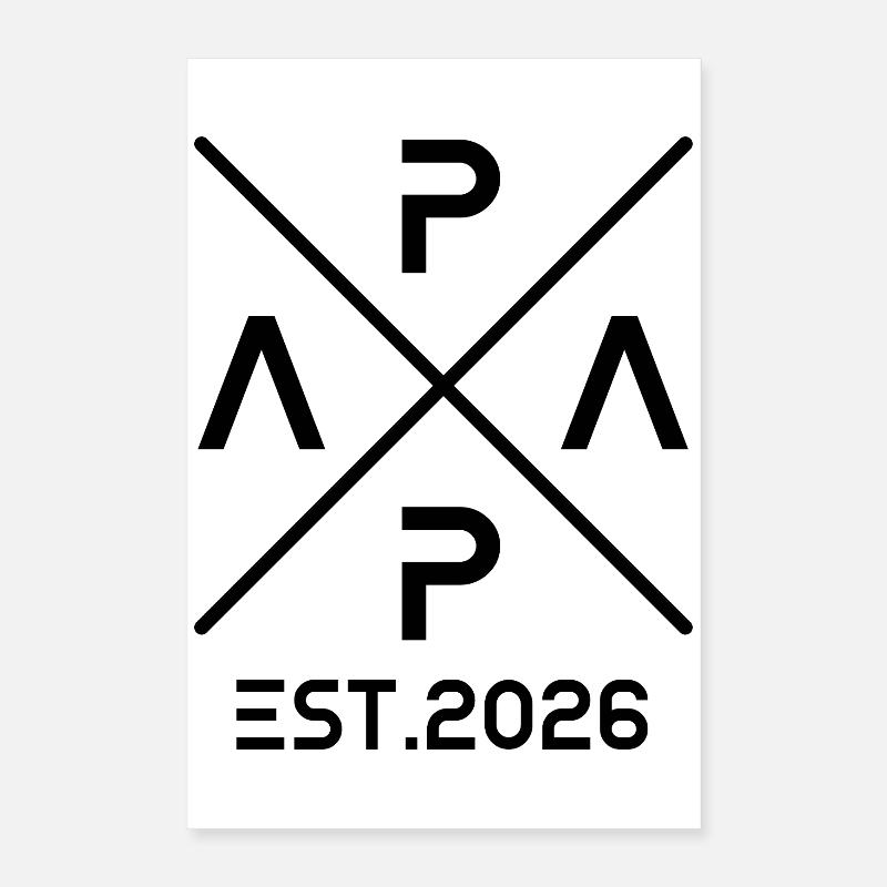Papa 2026 Est 2026 Classic Design Poster 16" x 24" (40x60 cm)