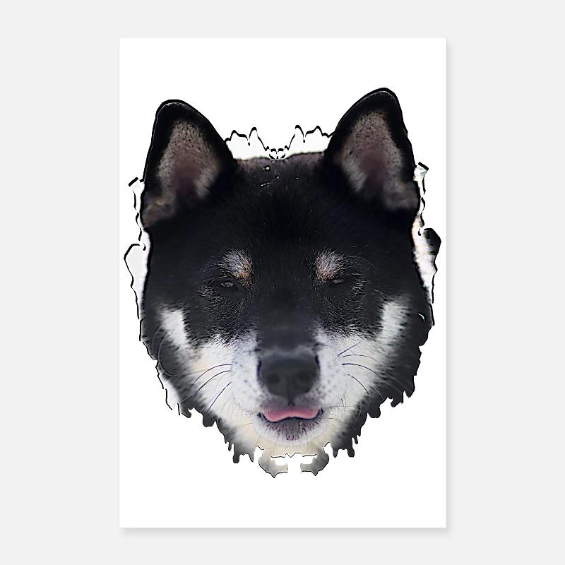 Conception du visage du chien de nuit Poster 40 x 60 cm
